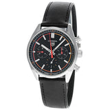 Tag Heuer Carrera Chronograph Black Dial Black Leather Strap Watch for Men - CBN201C.FC6542