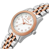 Michael Kors Lexington Three-Hand White Dial Two Tone Steel Strap Watch for Women - MK4817