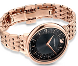 Swarovski Crystalline Chic Analog Black Dial Rose Gold Steel Strap Watch for Women - 5544587