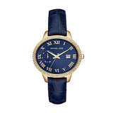 Michael Kors Whitley Quartz Blue Dial Blue Leather Strap Watch For Women - MK2429