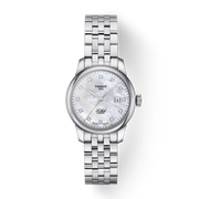 Tissot Le Locle Automatic Diamonds Mother of Pearl Dial Silver Steel Strap Watch For Women - T006.207.11.116.00