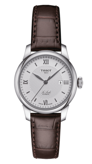 Tissot T Classic Le Locle Automatic Silver Dial Brown Leather Strap Watch For Women - T006.207.16.038.00