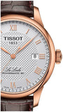 Tissot Le Locle Powermatic 80 Silver Dial Brown Leather Strap Jam Tangan Untuk Pria - T006.407.36.033.00