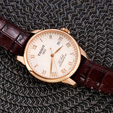 Tissot Le Locle Powermatic 80 Silver Dial Brown Leather Strap Jam Tangan Untuk Pria - T006.407.36.033.00