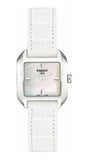 Tissot T Lady Mother of Pearl Dial White Leather Strap Watch for Women - T02.1.225.71