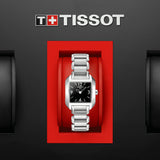 Tissot T Wave Black Dial Silver Steel Strap Watch for Women - T02.1.285.52