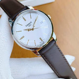 Tissot T Classic Dream White Dial Brown Leather Strap Watch for Men - T033.410.26.011.01