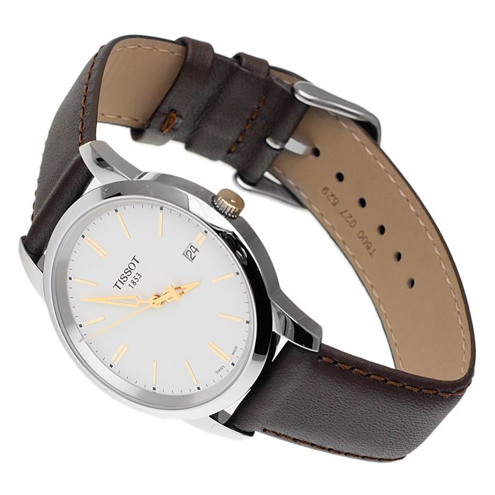 Tissot T Classic Dream White Dial Brown Leather Strap Watch for Men