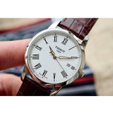 Tissot T Classic Dream White Dial Brown Leather Strap Watch for Men - T033.410.16.013.01