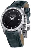 Tissot T Trend Couturier Diamonds Black Dial Black Leather Strap Watch for Women - T035.210.66.051.00