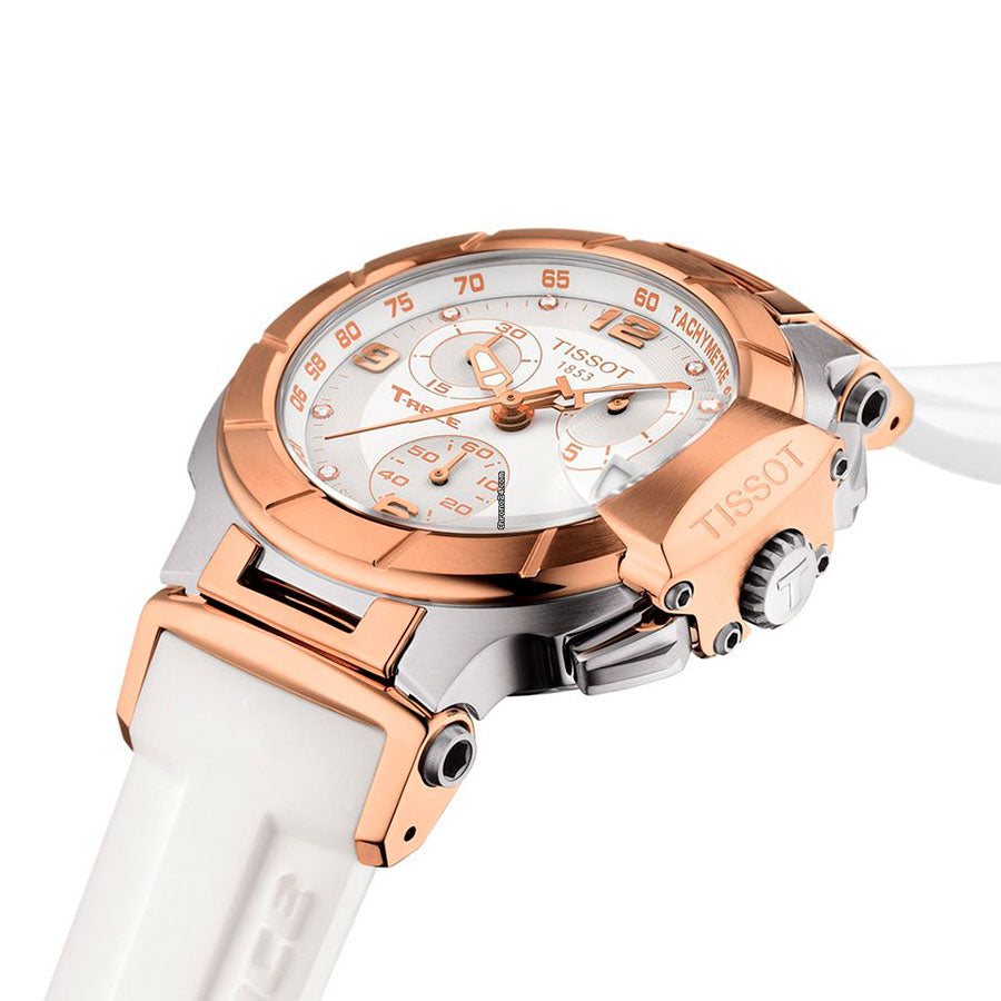 Tissot t race discount white rose gold