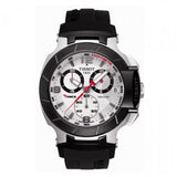 Tissot T Race Chronograph White Dial Black Rubber Strap Watch for Men - T048.417.27.037.00