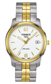 Tissot T Classic PR100 White Dial Two Tone Steel Strap Watch For Women - T049.210.22.032.00
