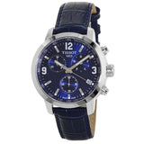 Tissot PRC 200 Chronograph Blue Dial Jam Tangan Tali Kulit Biru Untuk Pria - T055.417.16.047.00