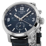 Tissot PRC 200 Chronograph Blue Dial Jam Tangan Tali Kulit Biru Untuk Pria - T055.417.16.047.00