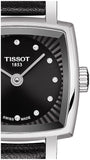 Tissot Lovely Square Quartz Diamonds Black Dial Jam Tangan Tali Kulit Hitam Untuk Wanita - T058.109.16.056.00