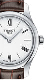 Tissot Tradition 5.5 Lady Silver Dial Brown Leather Strap Watch for Women - T063.009.16.018.00