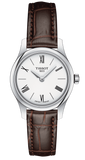 Tissot Tradition 5.5 Lady Silver Dial Brown Leather Strap Watch for Women - T063.009.16.018.00