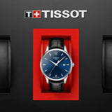 Tissot T Classic Tradition Jam Tangan Tali Kulit Hitam Dial Biru Untuk Pria - T063.610.16.047.00