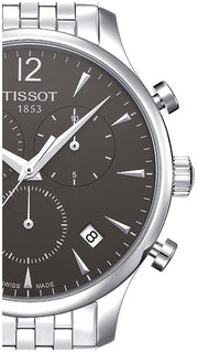 Tissot T Classic Tradition Chronograph Black Dial Silver Steel Strap Watch For Men - T063.617.11.067.00