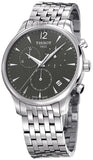 Jam Tangan Pria Tissot T Classic Tradition Chronograph Dial Hitam Tali Baja Perak - T063.617.11.067.00