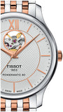 Tissot Tradition Powermatic 80 Open Heart Silver Dial Two Tone Steel Strap Jam Tangan Untuk Pria - T063.907.22.038.01