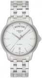 Tissot T Classic Automatic III Day Date White Dial Silver Steel Strap Watch for Men - T065.930.11.031.00