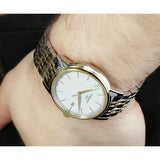 Tissot T Classic Carson Quartz White Dial Two Tone Steel Strap Watch for Men - T085.410.22.011.00