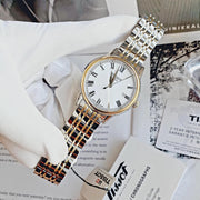 Tissot T Classic Carson Quartz White Dial Two Tone Steel Strap Watch for Men - T085.410.22.013.00