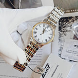 Tissot T Classic Carson Quartz White Dial Two Tone Steel Strap Watch for Men - T085.410.22.013.00