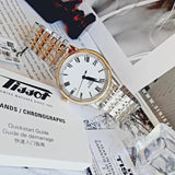 Tissot T Classic Carson Quartz White Dial Two Tone Steel Strap Watch for Men - T085.410.22.013.00