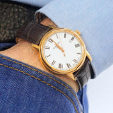 Tissot T Classic Carson Jam Tangan Tali Kulit Coklat Dial Putih Untuk Pria - T085.410.36.013.00