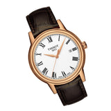 Tissot T Classic Carson Jam Tangan Tali Kulit Coklat Dial Putih Untuk Pria - T085.410.36.013.00