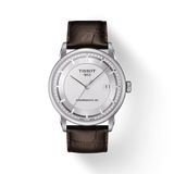 Tissot Luxury Powermatic 80 Silver Dial Brown Leather Strap Watch Untuk Pria - T086.407.16.031.00