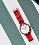 Tissot Quickster Chronograph NBA Chicago Bulls Jam Tangan Tali NATO Merah Dial Putih Untuk Pria - T095.417.17.037.04