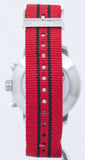Tissot Quickster Chronograph NBA Chicago Bulls Jam Tangan Tali NATO Merah Dial Putih Untuk Pria - T095.417.17.037.04