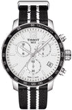 Tissot Quickster Chronograph NBA San Antonio Spurs Edition White Dial Two Tone NATO Strap Watch for Men - T095.417.17.037.07