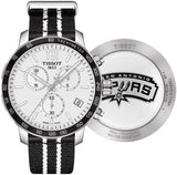 Tissot Quickster Chronograph NBA San Antonio Spurs Edition White Dial Two Tone NATO Strap Watch for Men - T095.417.17.037.07