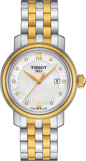 Tissot T Classic Bridgeport Automatic Mother of Pearl Dial Two Tone Steel Strap Watch for Women - T097.410.22.116.00