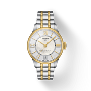 Tissot Chemin Des Tourelles Powermatic 80 Lady Mother of Pearl White Dial Two Tone Steel Strap Watch For Women - T099.207.22.118.00