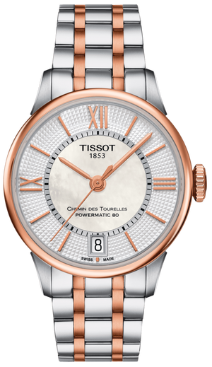 Tissot Chemin des Tourelles Automatic Silver Dial Two Tone Steel Strap Watch for Men - T099.407.22.038.02