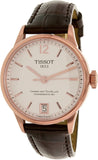 Jam Tangan Tissot Chemin Des Tourelles Powermatic 80 Lady Silver Dial Brown Leather Strap Untuk Wanita - T099.207.36.037.00