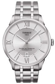 Tissot Chemin Des Tourelles Powermatic 80 Silver Dial Silver Steel Strap Watch For Men - T099.407.11.038.00