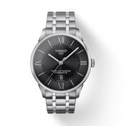 Tissot Chemin Des Tourelles Powermatic 80 Black Dial Silver Steel Strap Watch For Men - T099.407.11.058.00