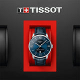 Tissot Chemin Des Tourelles Powermatic 80 Blue Dial Blue Leather Strap Watch for Men - T099.407.16.048.00