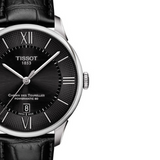 Jam Tangan Pria Tissot Chemin Des Tourelles Powermatic 80 Black Dial Black Leather Strap - T099.407.16.058.00