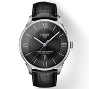 Tissot Chemin Des Tourelles Powermatic 80 Black Dial Black Leather Strap Watch For Men - T099.407.16.058.00