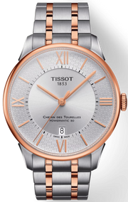 Tissot Chemin des Tourelles Powermatic 80 Helvetic Pride Silver Dial Two Tone Steel Strap Watch for Men - T099.407.22.038.01