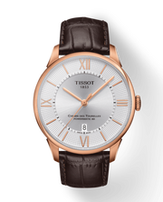 Tissot Chemin Des Tourelles Powermatic 80 Silver Dial Brown Leather Strap Watch For Men - T099.407.36.038.00