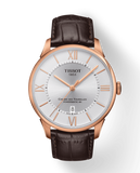 Tissot Chemin Des Tourelles Powermatic 80 Silver Dial Brown Leather Strap Jam Tangan Untuk Pria - T099.407.36.038.00